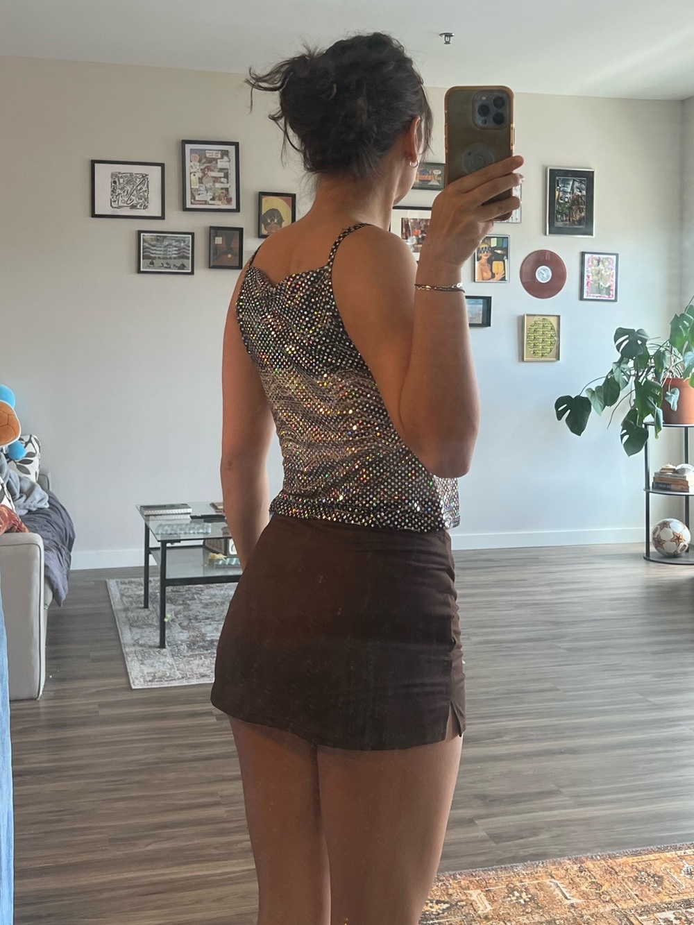 Brown mini skirt size small brand pitaya - Picture 4 of 5